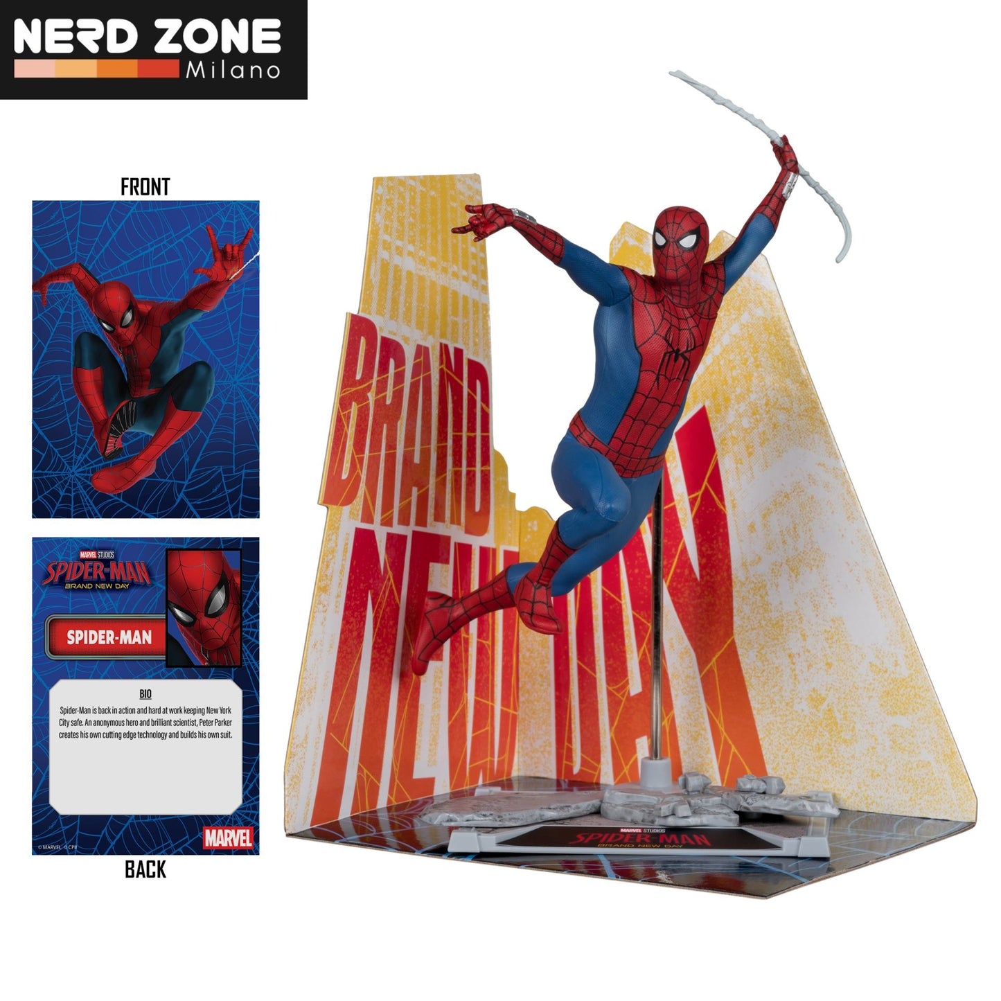 PRE ORDINE - McFARLANE TOYS 2025 - Marvel Studios Coll 1:10 Wv1 Spider-man Brand New Day Spider-man Figure