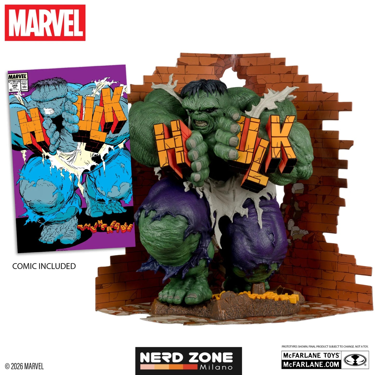 PRE ORDINE McFARLANE TOYS 2025 - Marvel Collection 1:6 The Incredible Hulk #345 Green Hulk Variant Figure