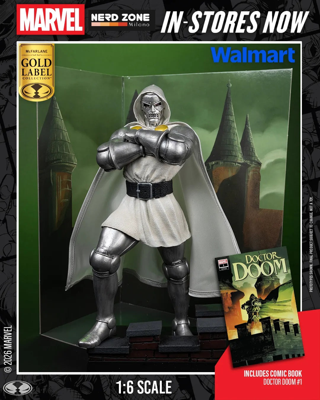PRE ORDINE McFARLANE TOYS 2025 - Marvel Collection 1:6 Wv8 Doctor Doom #1 Future Foundation Gold Label Figure