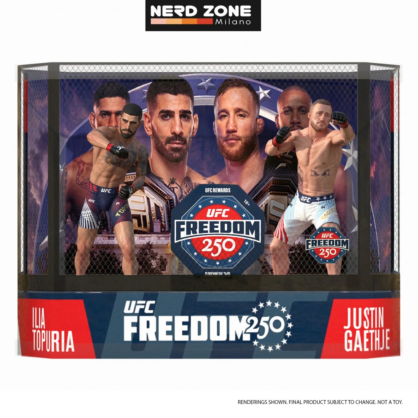 PRE ORDINE - McFARLANE TOYS 2025 - Ufc Posed Ilia Topuria & Justin Gaethje 2-pack Freedom 250