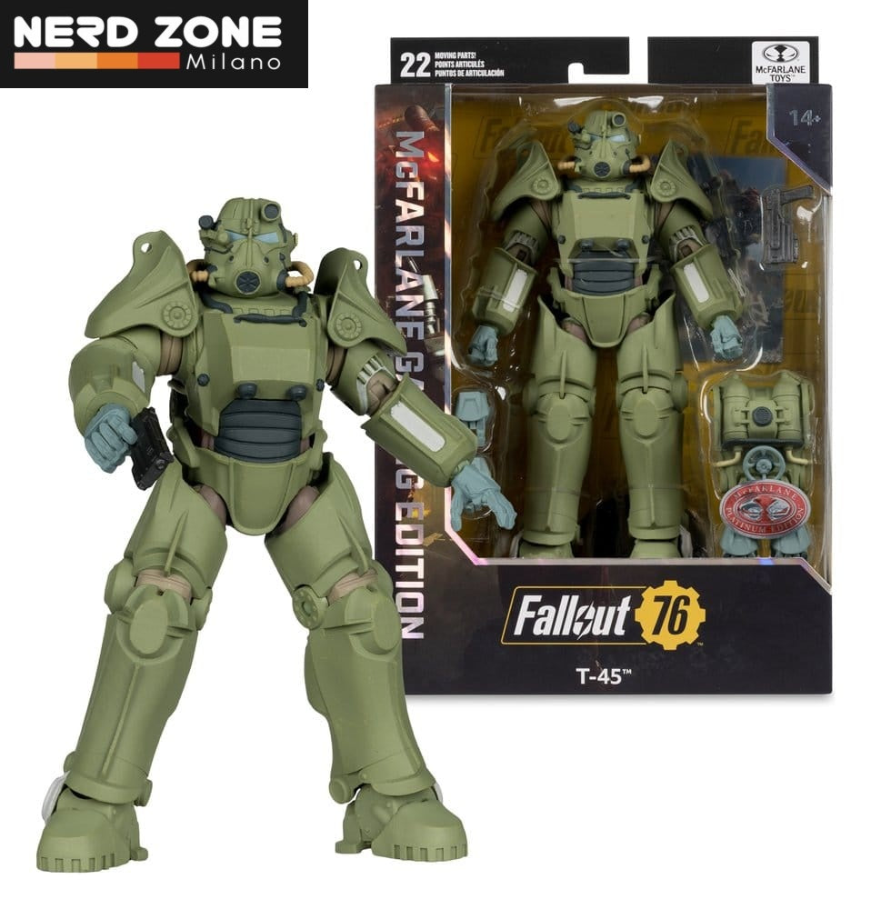 McFARLANE TOYS 2025 - Fallout 76 Gaming Edition Action Figure T-45 Military Armor (Red Platinum Edition) 20 cm