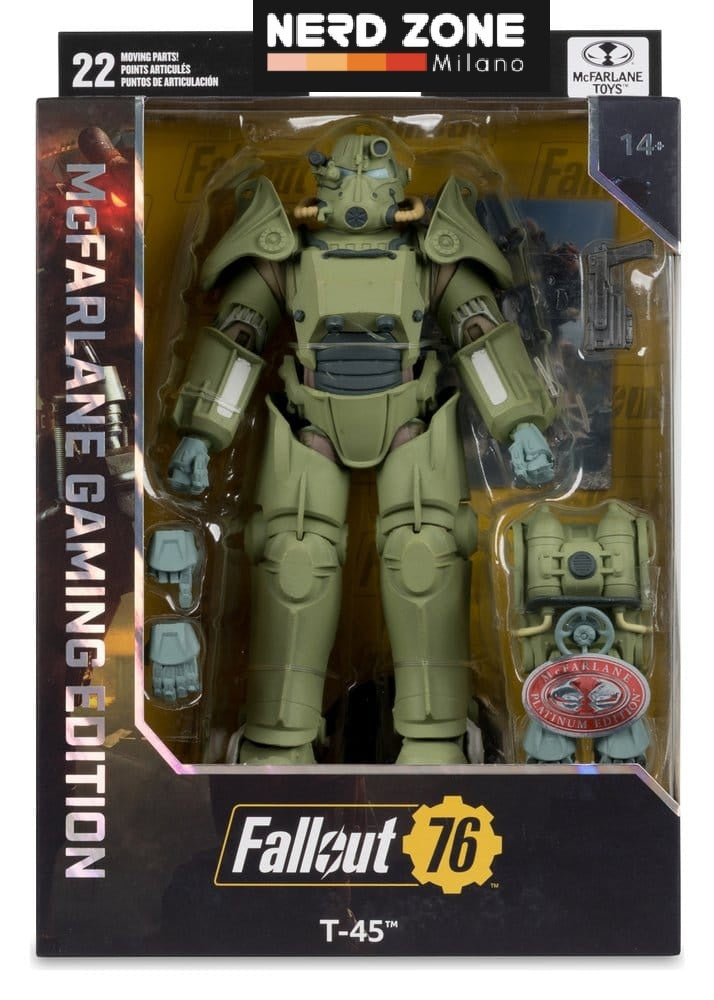 McFARLANE TOYS 2025 - Fallout 76 Gaming Edition Action Figure T-45 Military Armor (Red Platinum Edition) 20 cm