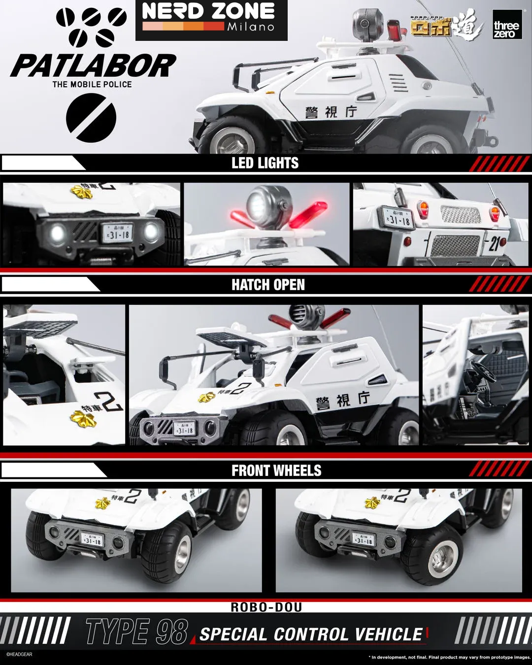 PRE ORDINE - THREEZERO - Mobile Police Patlabor Robo-dou Type 98 Special Control Vehicle