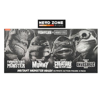 NECA - Universal Monsters x Teenage Mutant Ninja Turtles Action Figures 4-Pack Turtles Black & White 18 cm