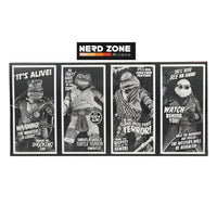NECA - Universal Monsters x Teenage Mutant Ninja Turtles Action Figures 4-Pack Turtles Black & White 18 cm