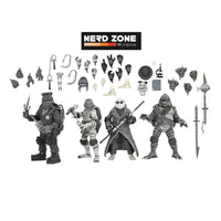 NECA - Universal Monsters x Teenage Mutant Ninja Turtles Action Figures 4-Pack Turtles Black & White 18 cm
