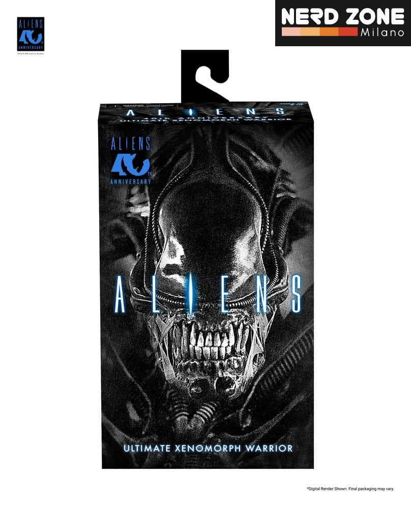 PRE ORDINE - NECA Aliens Ultimate Action Figure Warrior (1986) Xenomorph Black (40th Anniversary) 23 cm