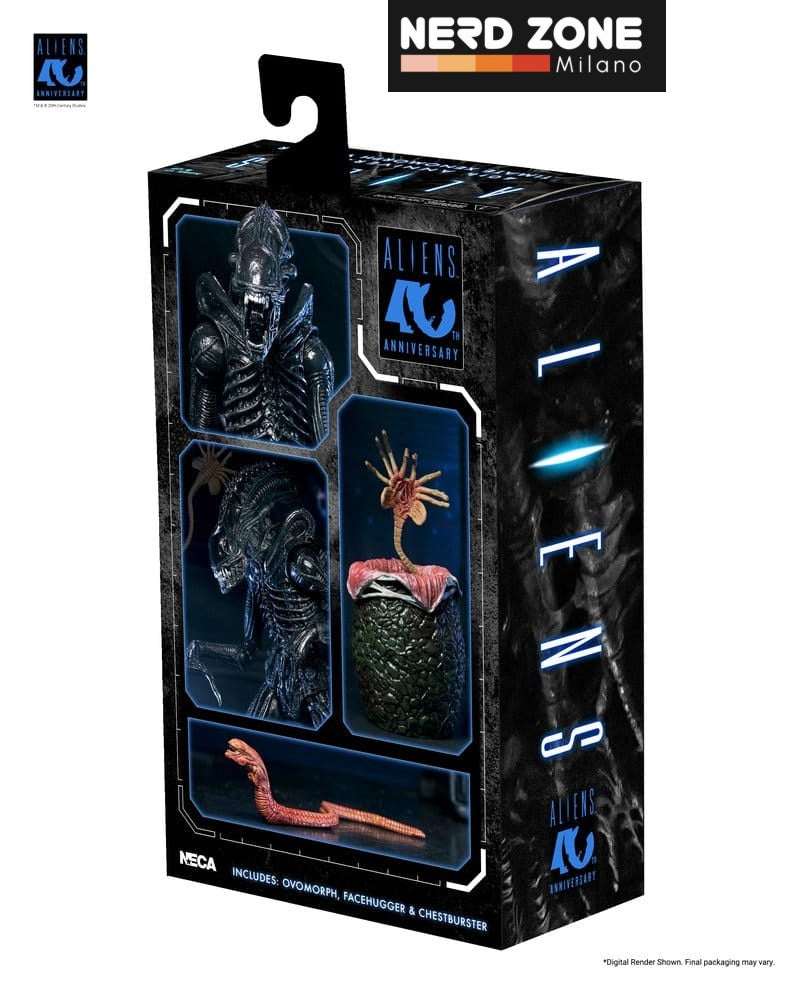 PRE ORDINE - NECA Aliens Ultimate Action Figure Warrior (1986) Xenomorph Black (40th Anniversary) 23 cm
