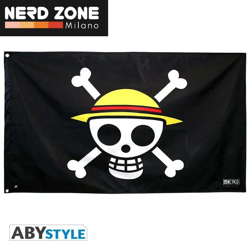PRE ORDINE - ABYSTYLE STUDIO - One Piece Skull Luffy Flag 120 X 70 cm