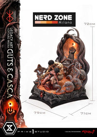 PRIME 1 STUDIO - Berserk Ultimate Legacy Art Kentaro Miura Statue 1/4 Guts &amp; Casca Bonus Version 72 cm