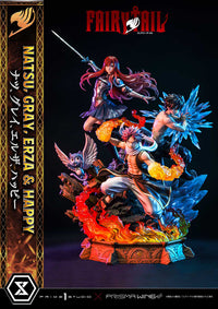 PRIME 1 STUDIO - Fairy Tail PVC Statue 1/6 Natsu, Gray, Erza, Happy DELUXE Version 57 cm