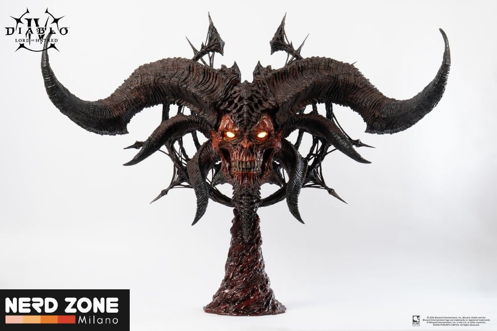 PRE ORDINE - PURE ARTS Diablo IV Art Mask Replica 1/1 Scale Lord of Hatred Mephisto 94 cm