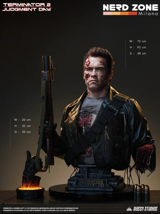 QUEEN STUDIOS - T-800 Battle Damaged (Mechanical) Life-Size Bust