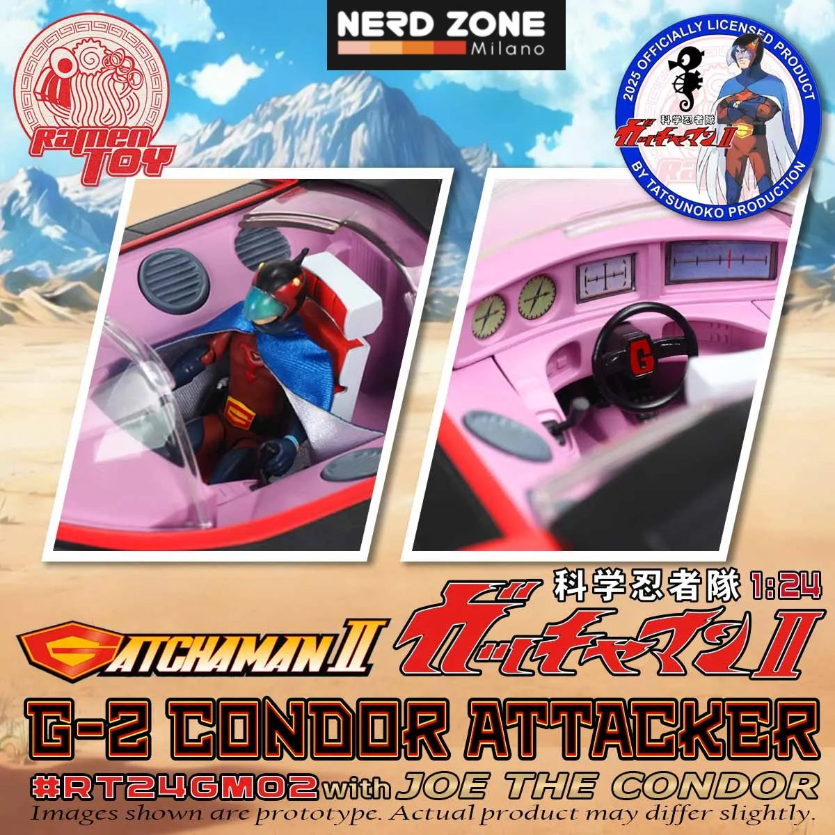 PRE ORDINE - RAMEN TOY - Gatchaman Ii G-2 Condor Attacker With Joe The Condor 1/24 Scale Set