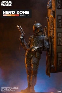 SIDESHOW - Star Wars Premium Format Statue Boba Fett and Han Solo in Carbonite 70 cm
