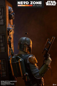SIDESHOW - Star Wars Premium Format Statue Boba Fett and Han Solo in Carbonite 70 cm