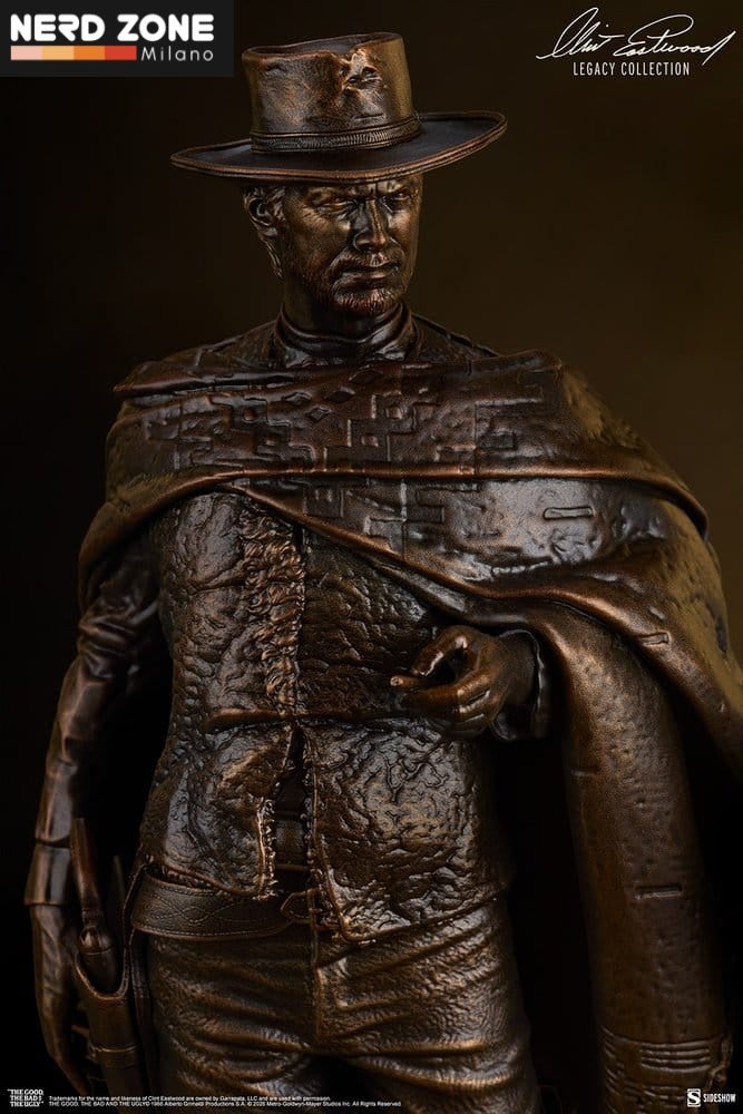PRE ORDINE - SIDESHOW The Good, The Bad and the Ugly Statue The Man with No Name (Faux Bronze) 39 cm