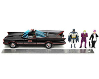 SIMBA TOYS - Batman 1966 - Batmobile With Batman, Robin, Joker &amp; The Penguin - 1:24 Die-cast Model Deluxe Edition