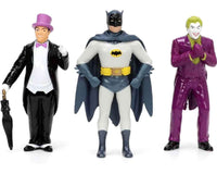 SIMBA TOYS - Batman 1966 - Batmobile With Batman, Robin, Joker &amp; The Penguin - 1:24 Die-cast Model Deluxe Edition