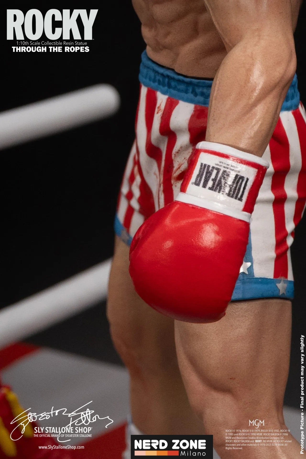 PRE ORDINE - SLY STALLONE SHOP - Rocky Over Drago Through The Ropes 1/10 Statue