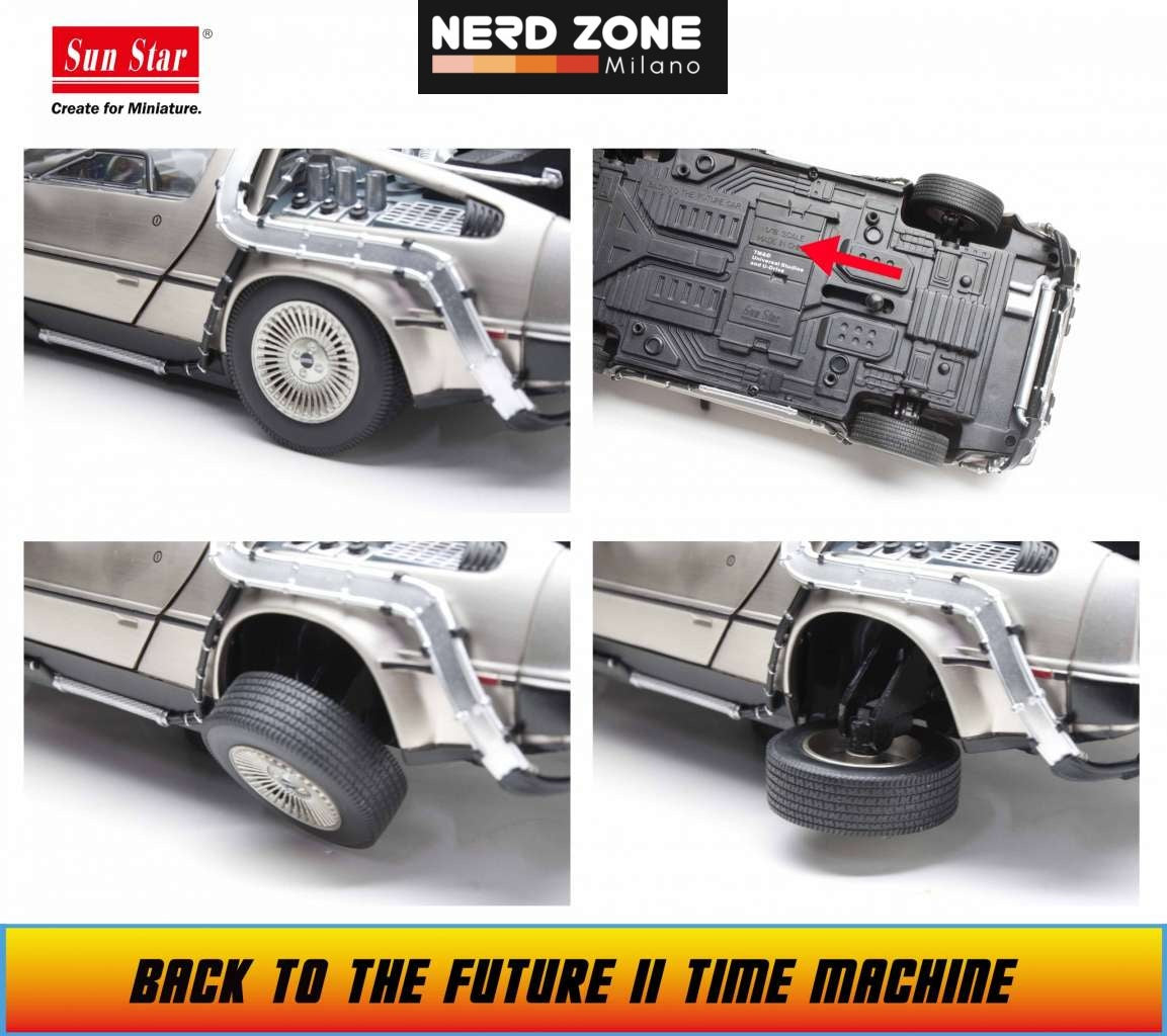 PRE ORDINE - SUNSTAR - Back To The Future 2 De Lorean Die-Cast 1:18 Scale Model