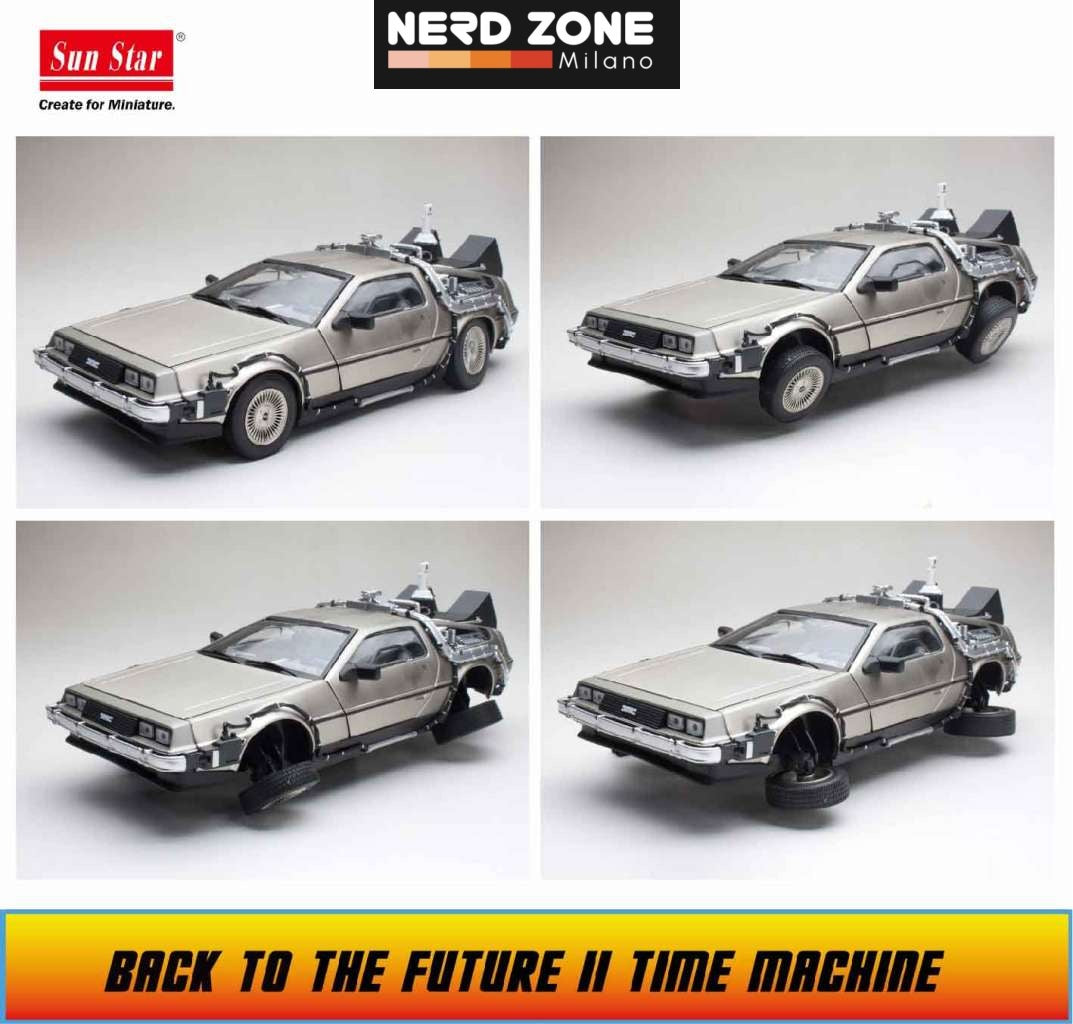 PRE ORDINE - SUNSTAR - Back To The Future 2 De Lorean Die-Cast 1:18 Scale Model