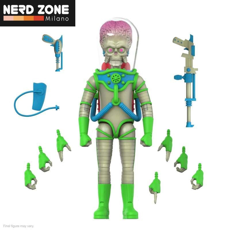 PRE ORDINE SUPER 7 - Mars Attacks Ultimates! Wave 02 Martian Invasion Begins Glow In The Dark