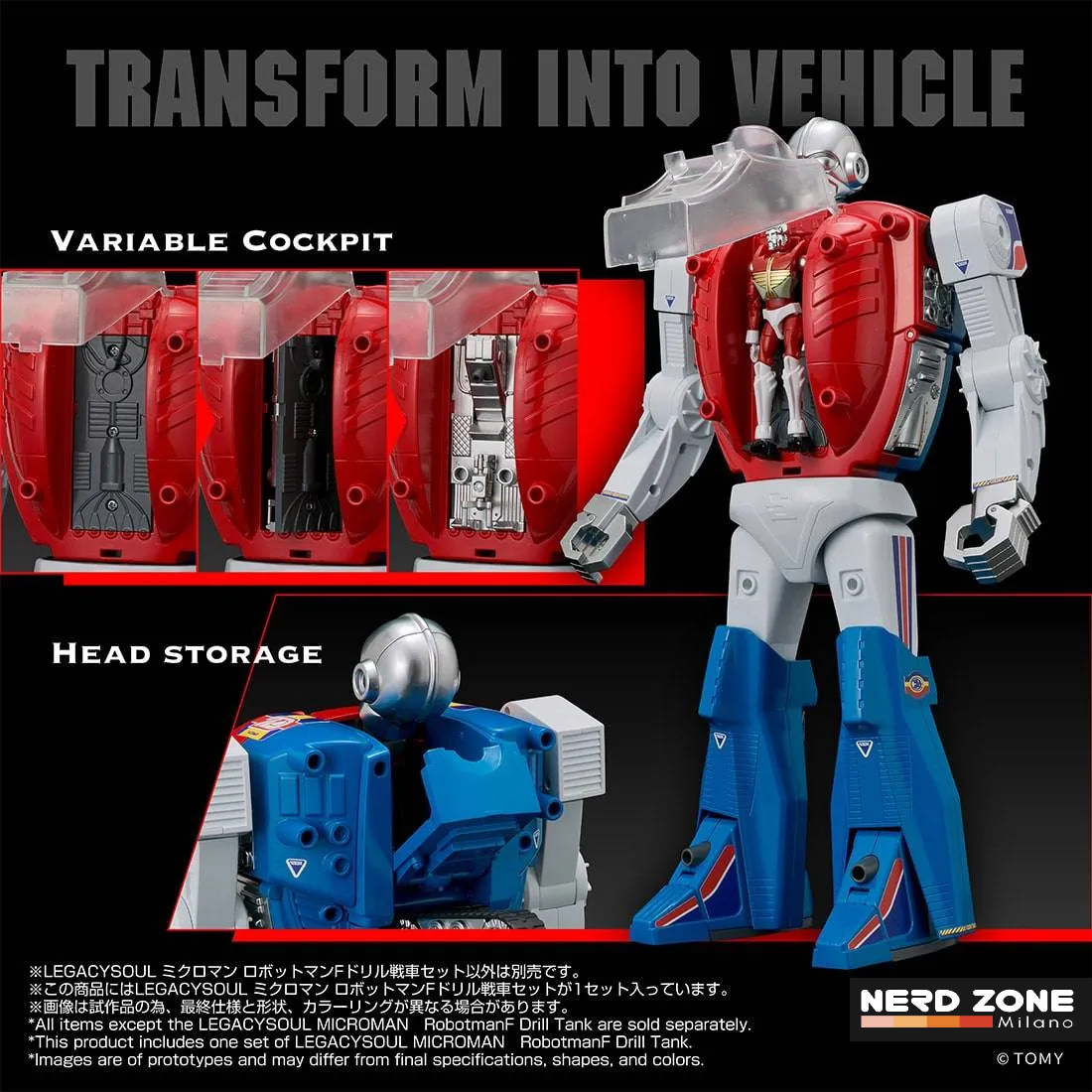 PRE ORDER - TAKARA TOMY - Legacysoul Microman Robotman F-drill Tank Set