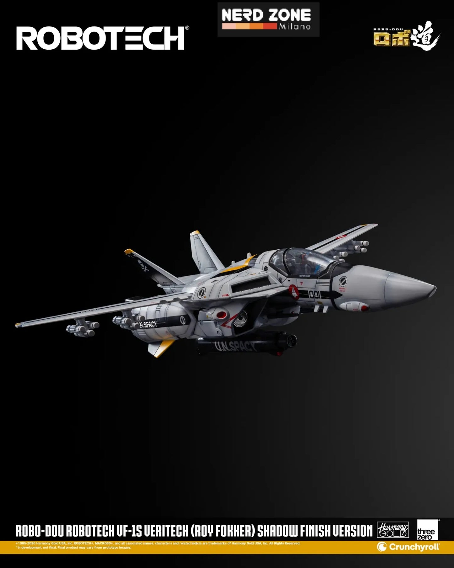 PRE ORDINE THREEZERO - Robotech Robo-dou Vf-1s Veritech (Roy Fokker) Shadow Finish Version Figure