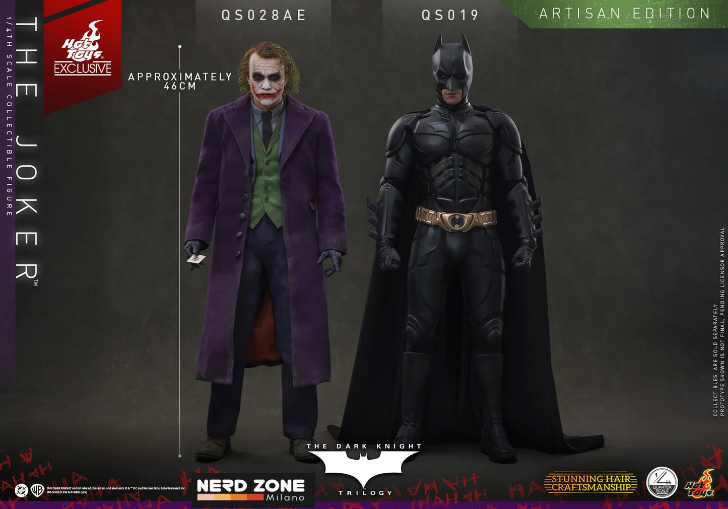 PREORDINE HOT TOYS - The Dark Knight 1/4 Action Figure The Joker (2.0) (Artisan Edition) heo exclusive 46 cm