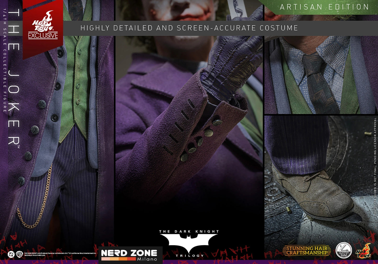 PREORDINE HOT TOYS - The Dark Knight 1/4 Action Figure The Joker (2.0) (Artisan Edition) heo exclusive 46 cm