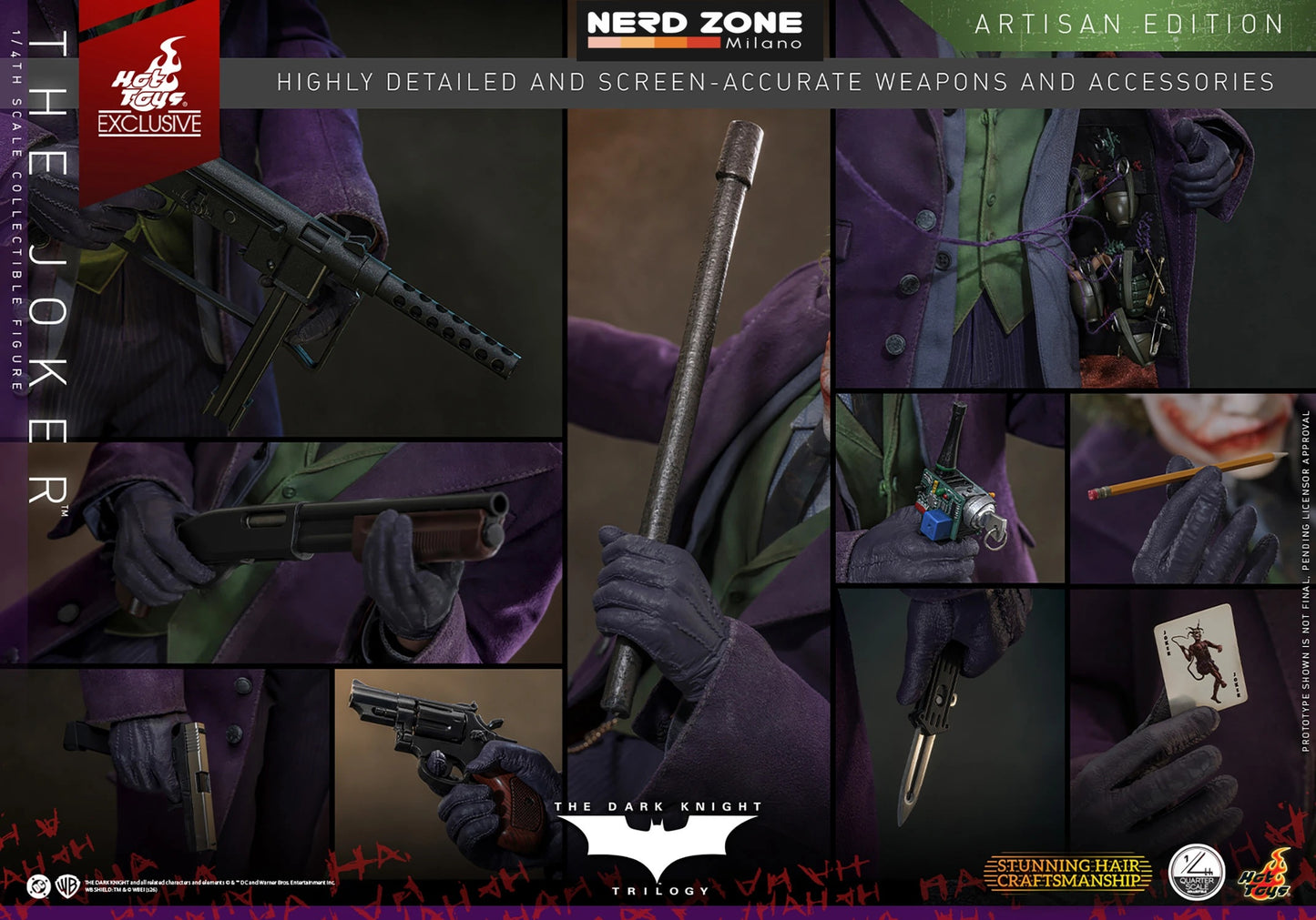 PREORDINE HOT TOYS - The Dark Knight 1/4 Action Figure The Joker (2.0) (Artisan Edition) heo exclusive 46 cm