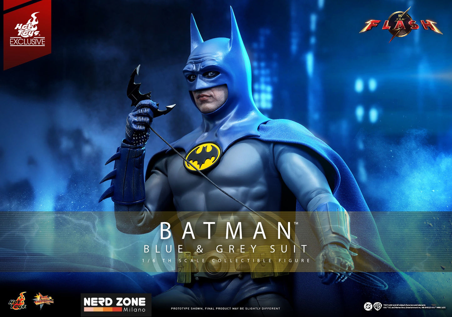 HOT TOYS - The Flash Movie Masterpiece Action Figure 1/6 Batman (Blue & Grey Suit) Limited Edition Hot Toys Exclusive 30 cm MMS834