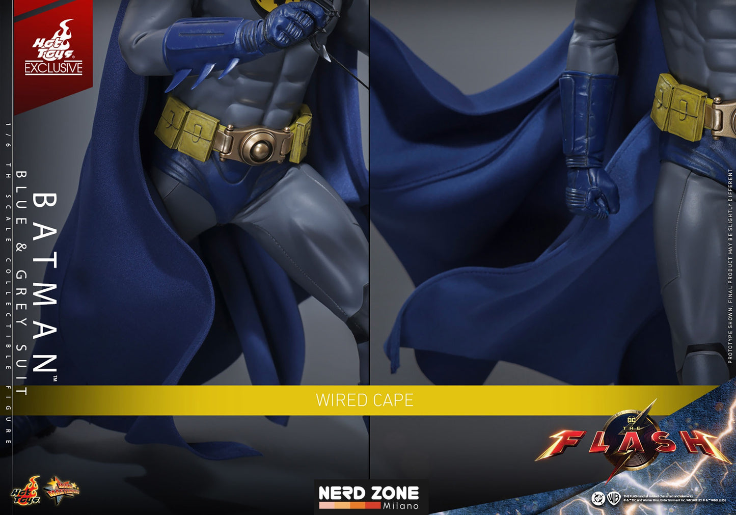 HOT TOYS - The Flash Movie Masterpiece Action Figure 1/6 Batman (Blue & Grey Suit) Limited Edition Hot Toys Exclusive 30 cm MMS834