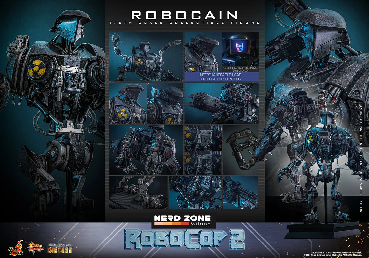 HOT TOYS - ROBOCOP 2 - Robocain 1/6 Scale Figure DIECAST (MMS828D75)