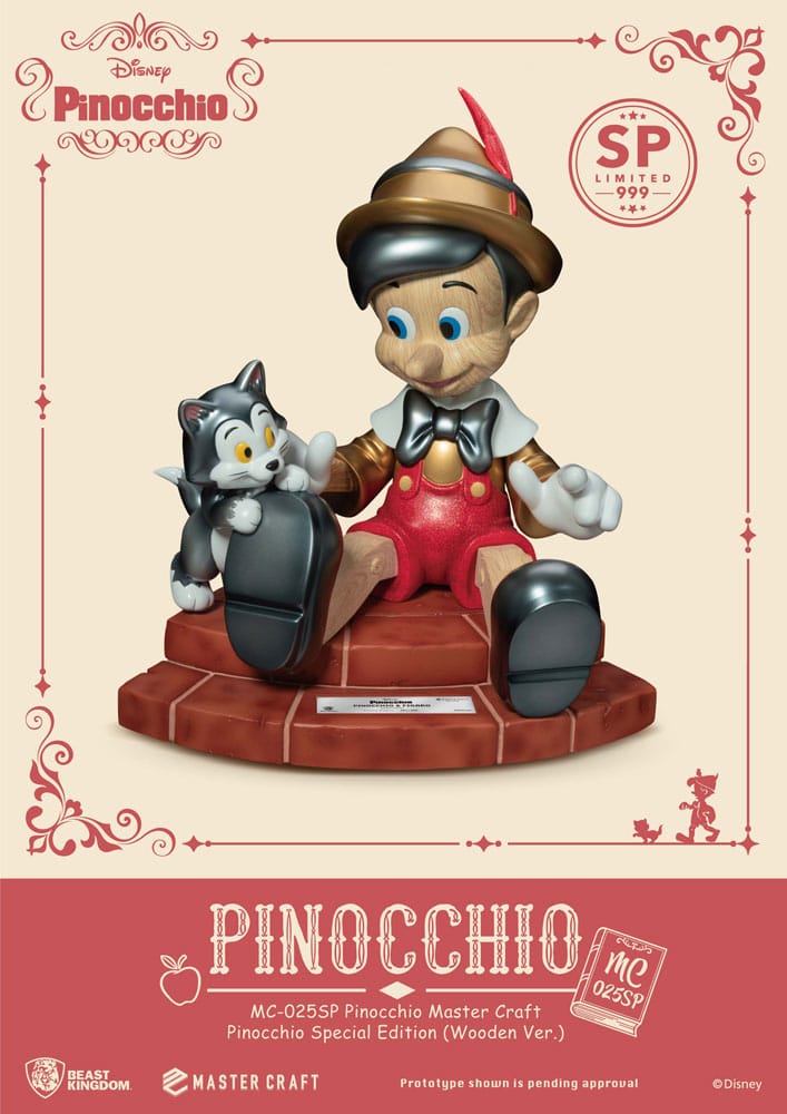 PRE ORDINE - Disney Master Craft Statue Pinocchio Wooden Ver. Special Edition 27 cm