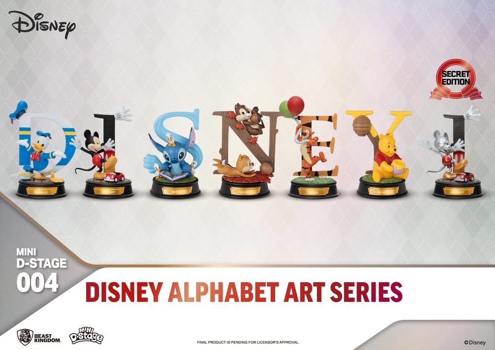 PRE ORDINE - Disney Mini Diorama Stage Statues 6-pack Alphabet Art 10 cm