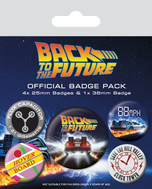 PRE ORDINE - Back to the Future Pin-Back Buttons 5-Pack DeLorean