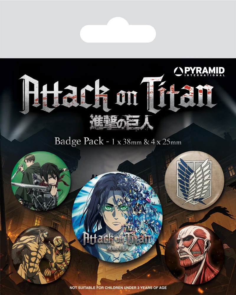 PRE ORDINE - Attack on Titan Pin-Back Buttons 5-Pack Season 4