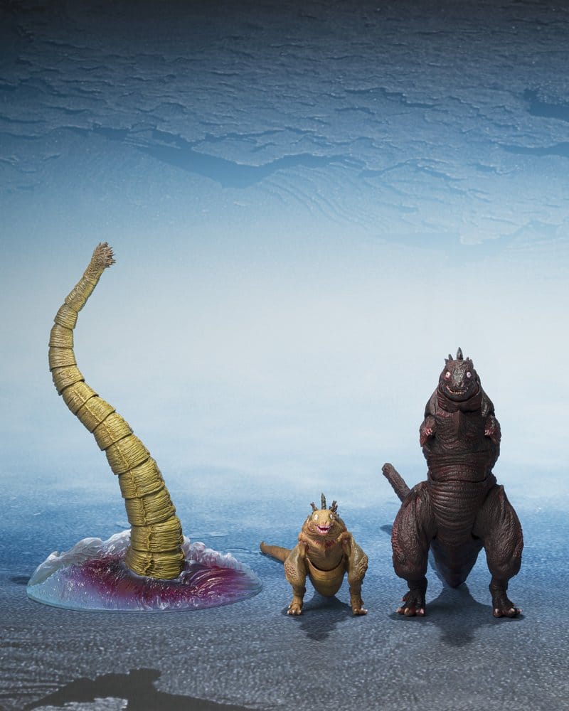 PRE ORDINE - BANDAI S.H.MONSTERARTS - Godzilla 2016 S.H.MonsterArts Action Figures 3-Pack The Second Form, Thrid Form, Giant Unidentified Creature Set