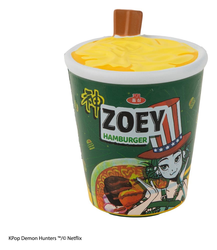 PRE ORDINE - KPop Demon Hunters Squishy Anti Stress Figure Zoey Hamburger Noodles