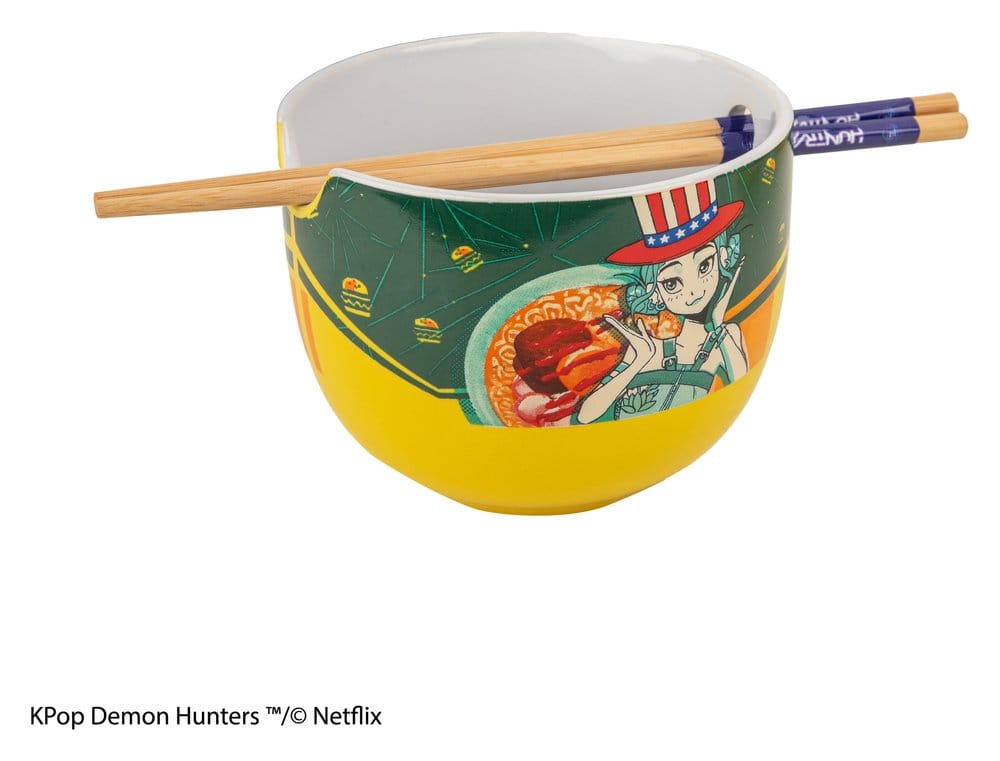 PRE ORDINE - KPop Demon Hunters Ramen Bowl with Chopsticks Zoey Hamburger