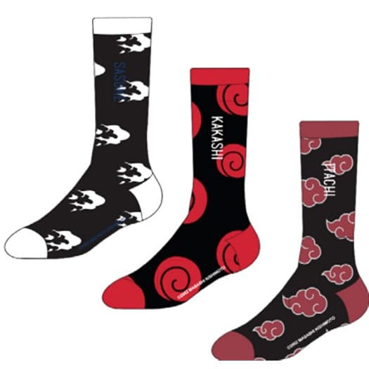 PRE ORDINE - Naruto Socks Sasuke, Kakashi, Itachi 3-Pack 39-42