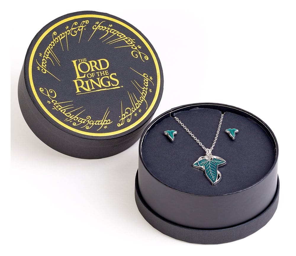 PRE ORDINE - Lord of the Ring Earrings and Necklace Gift Set Leaf of Lorien