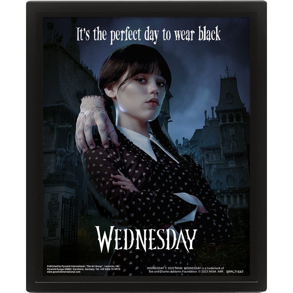PRE ORDINE - Wednesday Wednesday 3D Lenticular Framed Poster Perfect Day 26 x 20 cm