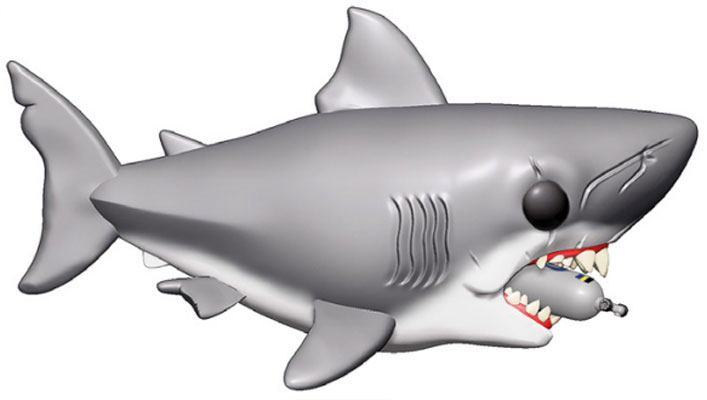 PRE ORDINE - Jaws Oversized POP! Movies Vinyl Figure Jaws with Diving Tank 15 cm