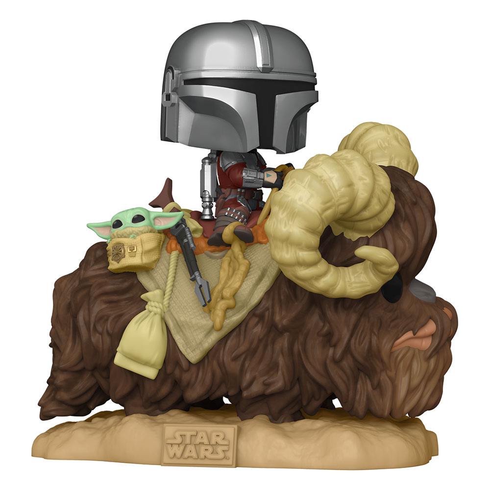 PRE ORDINE - Star Wars The Mandalorian POP! Deluxe Vinyl Figure The Mandalorian on Wantha with Child in Bag 9 cm