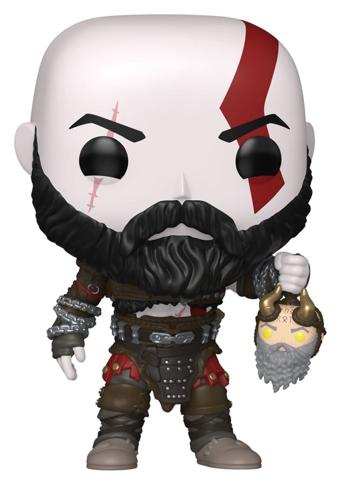 PRE ORDINE - God of War Ragnarök POP! Games Vinyl Figure Kratos w/Mimir's Head 9 cm