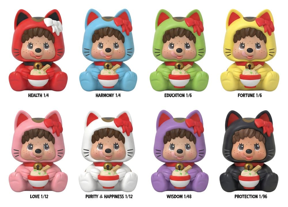 PRE ORDINE - Monchhichi Rokimoto Figure Cup of Fun Lucky Cat Series Blind Box Display (6)