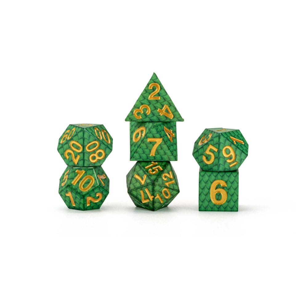 PRE ORDINE - Dragon Storm Sharp Edge Silicone Dice Set Green Dragon Scales (7)